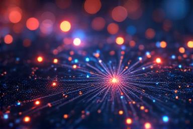 Abstract data visualization showing graphs and network connections